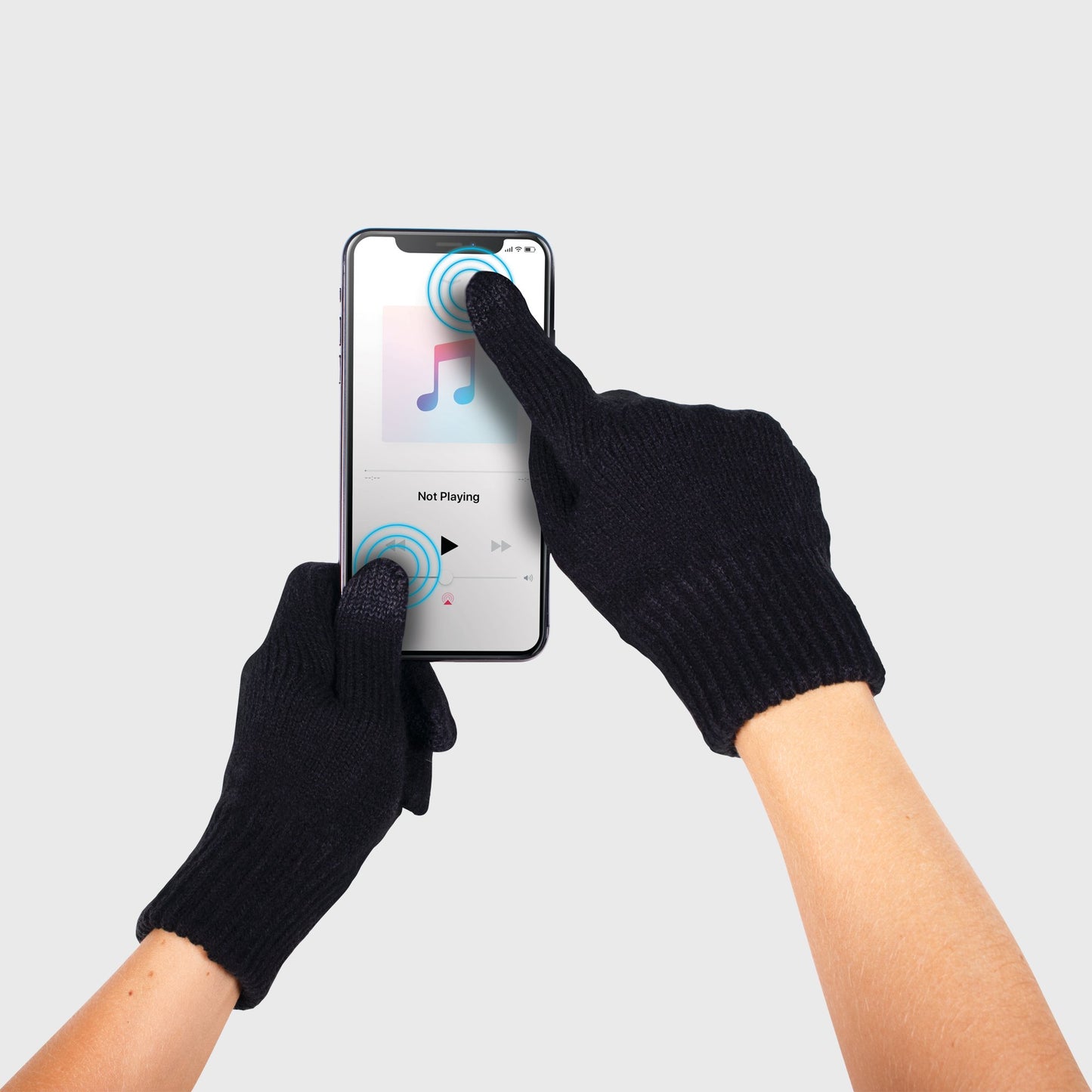 Blu Toque Beanie & Touch Screen Gloves - Cable Knit Grey Combo Kit