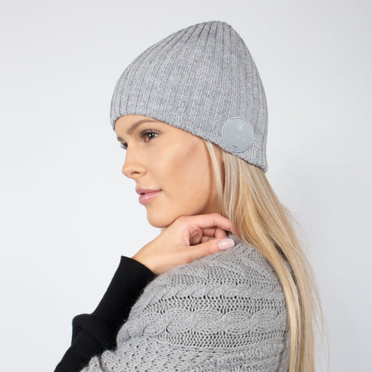 Blu Toque Bluetooth Beanie Wide Ribbed - Ash Grey