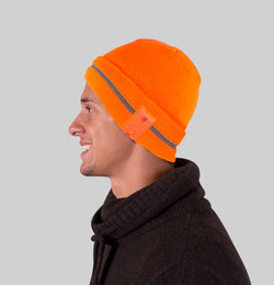 Blu Toque Bluetooth Beanie Unisex Warm Hat  - Dare to Glare Orange