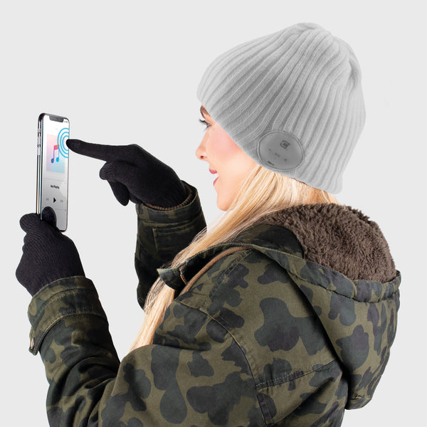Blu Toque Wide Ribbed & Touch Screen Gloves - Grey Combo Kit