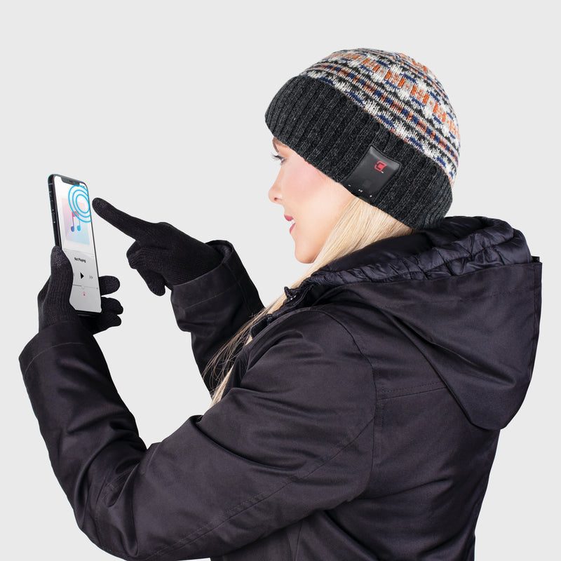 Blu Toque Dual Layered Knit Hat & Touch Screen Gloves - Northbound Combo Kit