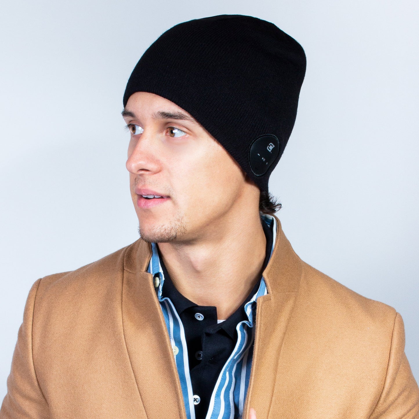 Blu Toque Bluetooth Beanie Slim Ribbed - Charcoal Black