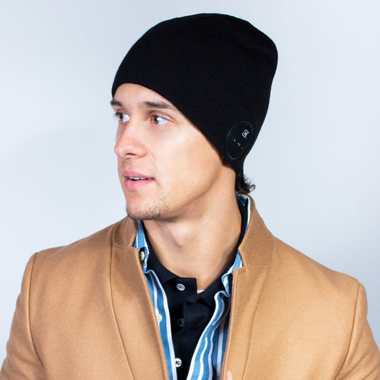Blu Toque Bluetooth Beanie Slim Ribbed - Charcoal Black