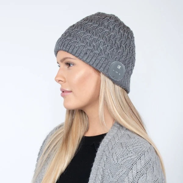 Blu Toque Beanie & Touch Screen Gloves - Cable Knit Grey Combo Kit