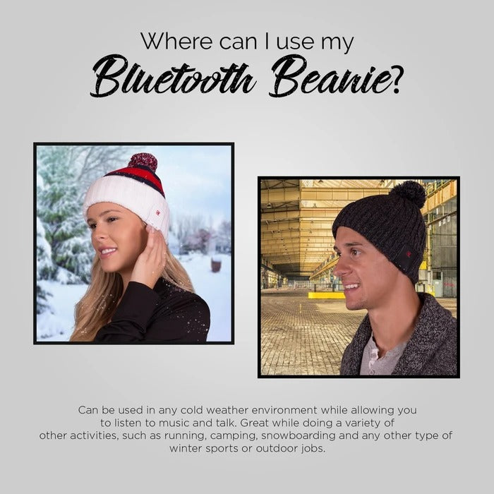 Blu Toque Unisex Bluetooth Beanie - Varsity Red And Blue